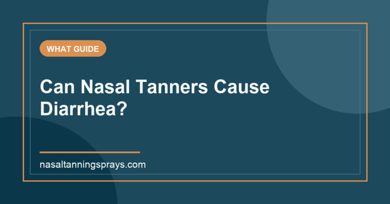 Informational graphic about nasal tanners and potential side effects.
