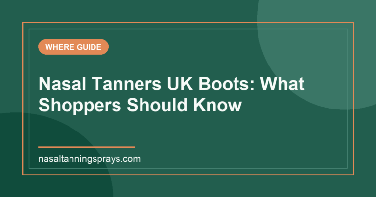 Informational graphic about nasal tanners at Boots in the UK.